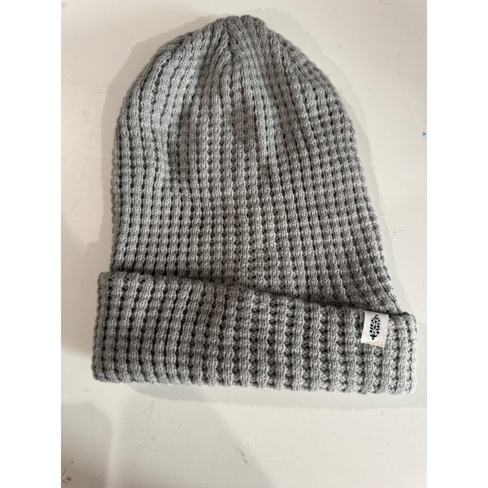 Free People Movement Cool Down Beanie Heather Gray Waffle Knit Cuffed Hat